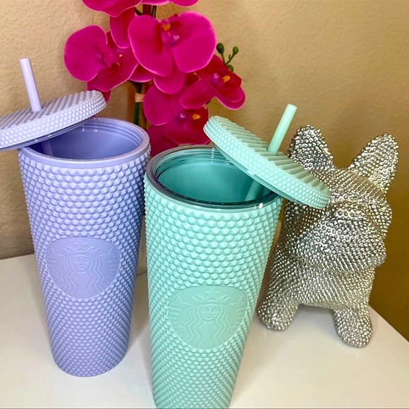 ✨Starbucks Studded Matte Mint & Matte lilac studded Holiday 2021 Tumbler cup set - Picture 3 of 4